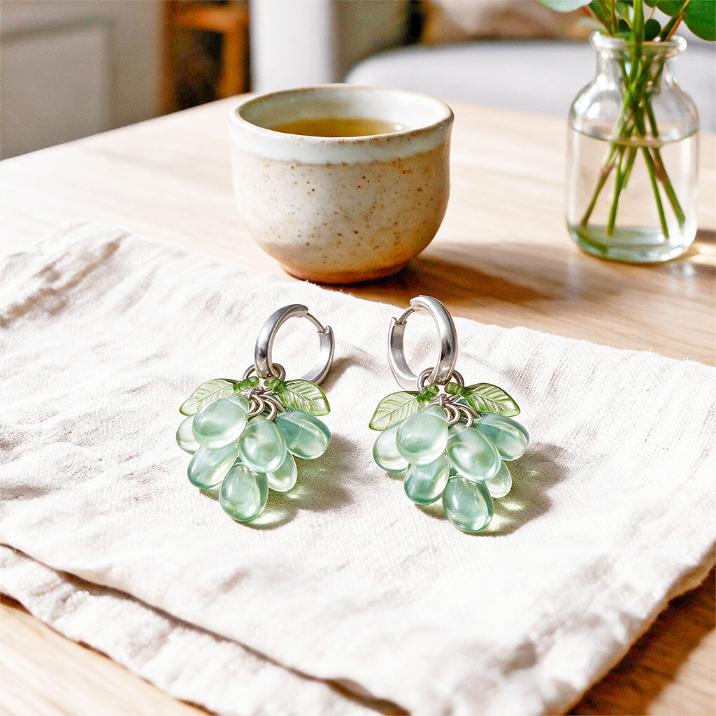 Cluster Earrings – Apple Green
