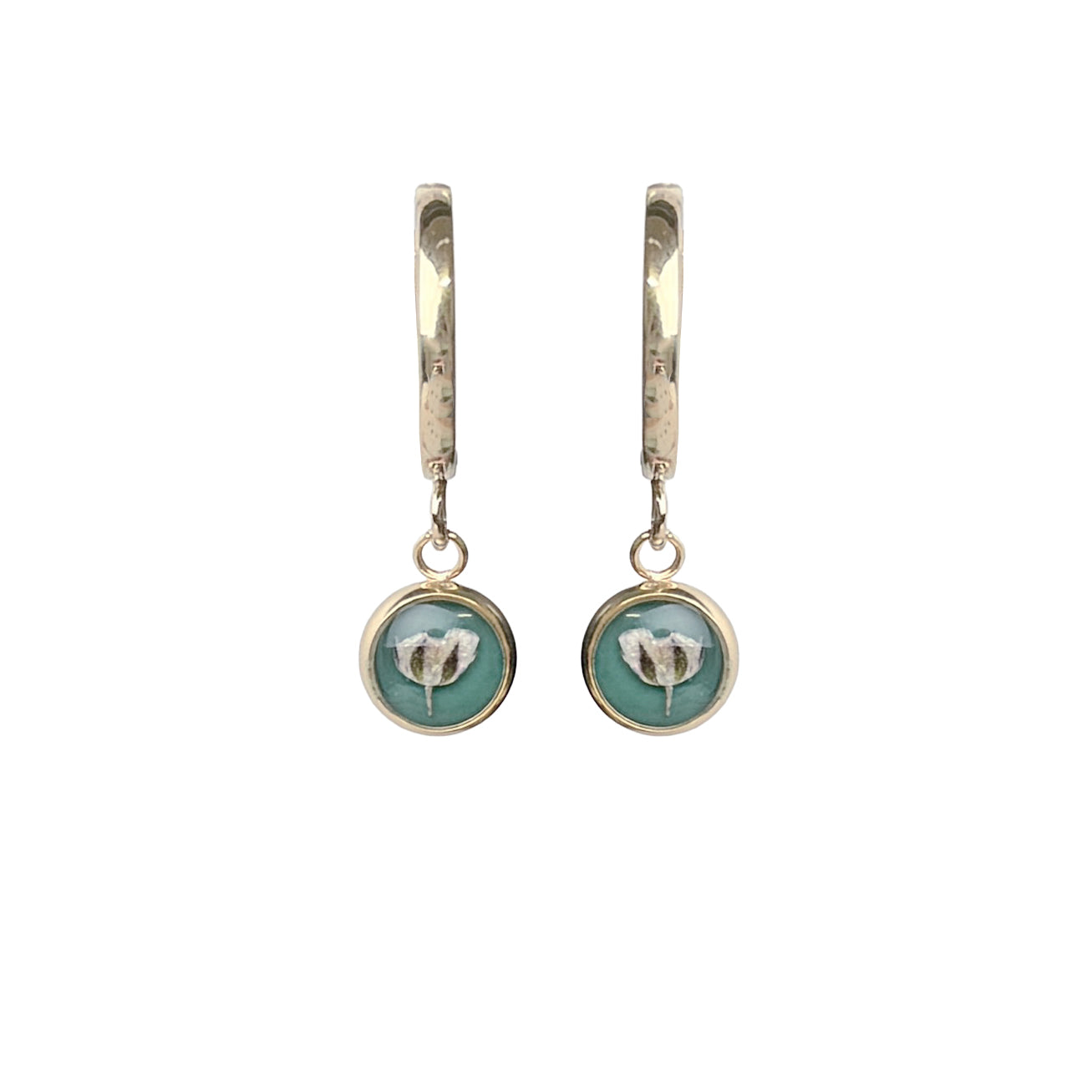 Harsokukka kukkakorvakorut, aito kukka resiinissä – Real baby’s breath preserved in resin