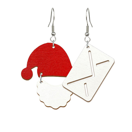 kirje joulupukille koru, leikkisä joulukoru, handmade letter to Santa earrings, lightweight Nordic jewelry from Finland byMinta