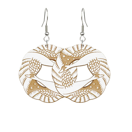 joutsenlampi korvakorut – joutsen korvakorut käsintehty, valkea joutsen järvimaisema | swan earrings handmade white swan jewelry byMinta