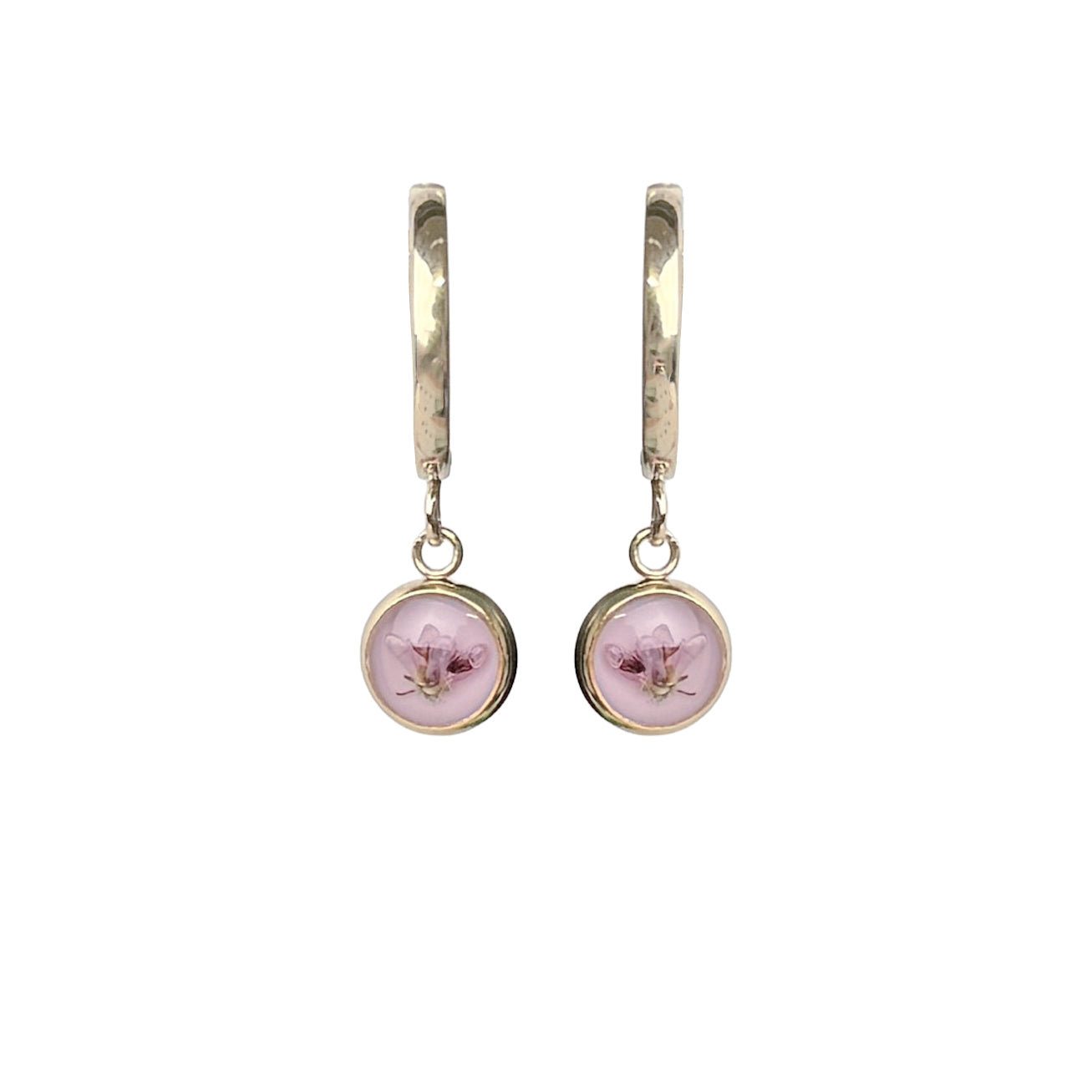 Kanerva kukkakorvakorut, aito kukka resiinissä – real heather earrings
