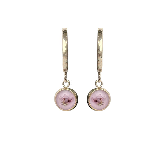 Kanerva kukkakorvakorut, aito kukka resiinissä – real heather earrings