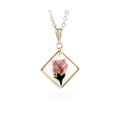 Kirsikankukka kukkakaulakoru, aito kukka resiinissä – real cherry blossom necklace