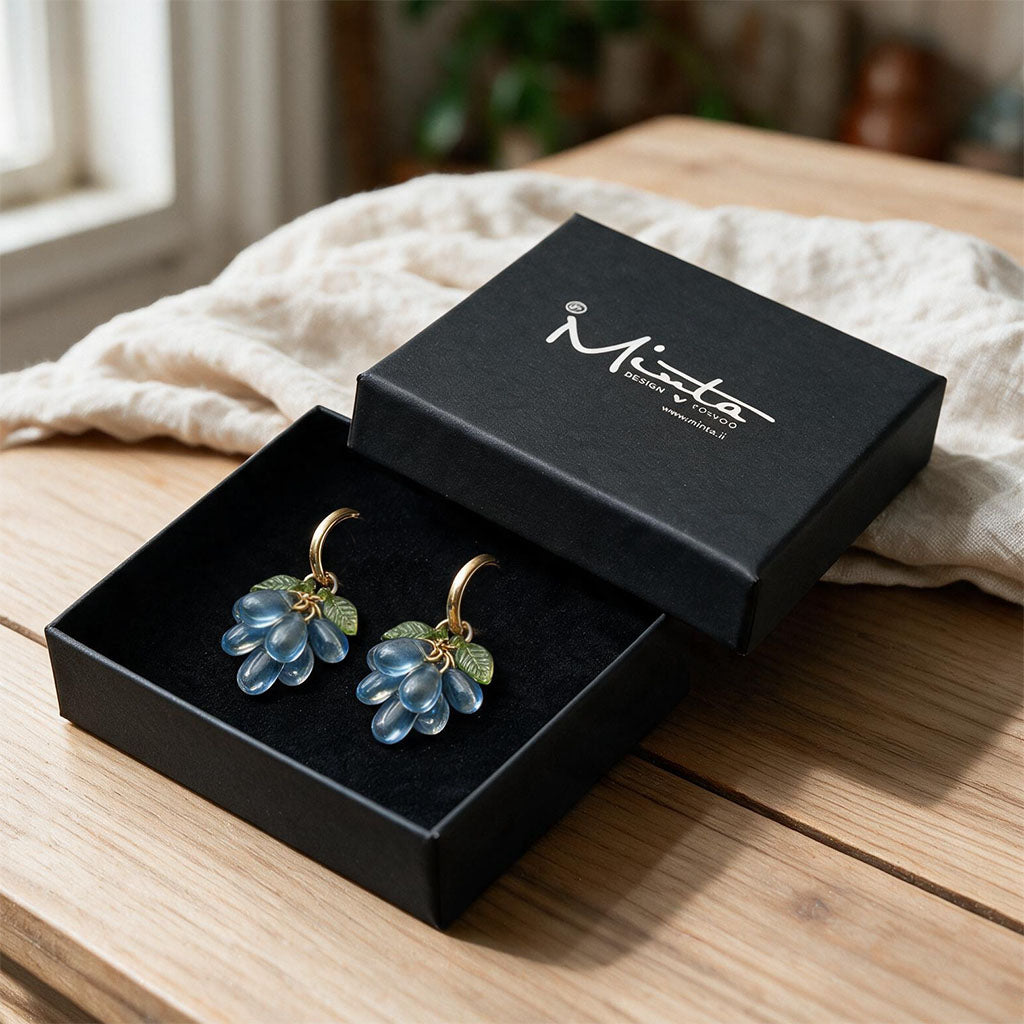 Blueberry Cluster Earrings in a byMinta Gift Box