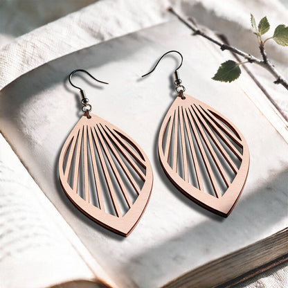 Nude Ray plywood earrings made in Finland