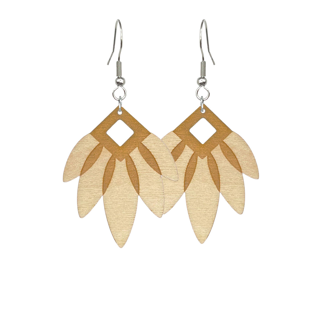sulkakorvakorut – minimalistiset sulka korvakorut koivuvaneri, kevyet kaiverretut | feather earrings birch plywood lightweight minimalist byMinta